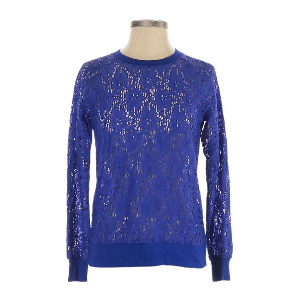 Stella & Dot Blue Long Sleeve Lace Sweater Top S